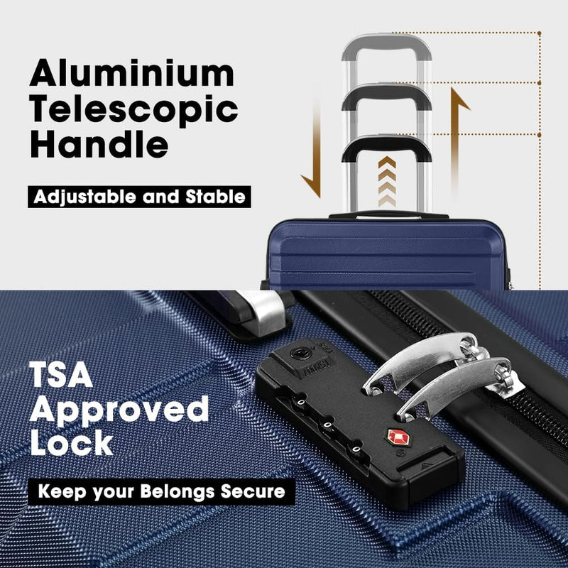 3-delige Hard-Shell Spinner Kofferset met TSA-slot en Georganiseerde Binnenkant
