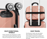 Compact 2-delige handbagageset met trolleytas en draaiwielen – JetTrek