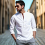 Luftiges Herren-Leinenhemd – Thiago