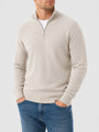 Men's Merino Wool Sweater with V-Neck and Zip Detail 1