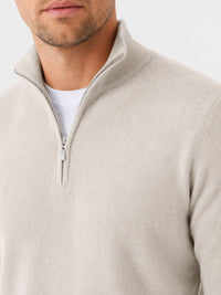Men's Merino Wool Sweater with V-Neck and Zip Detail 11
