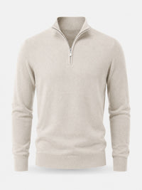 Men's Merino Wool Sweater with V-Neck and Zip Detail 12