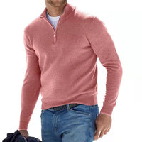 Men's Merino Wool Sweater with V-Neck and Zip Detail 3