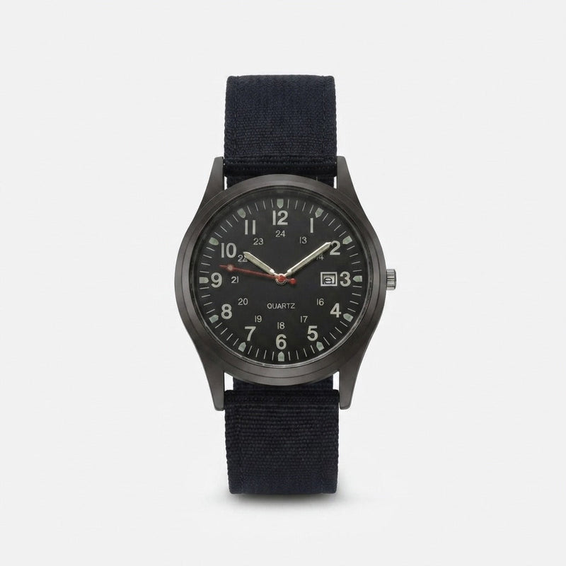 Military Watch with Nylon Strap – Water-Resistant, Shockproof, Glow Hands 9