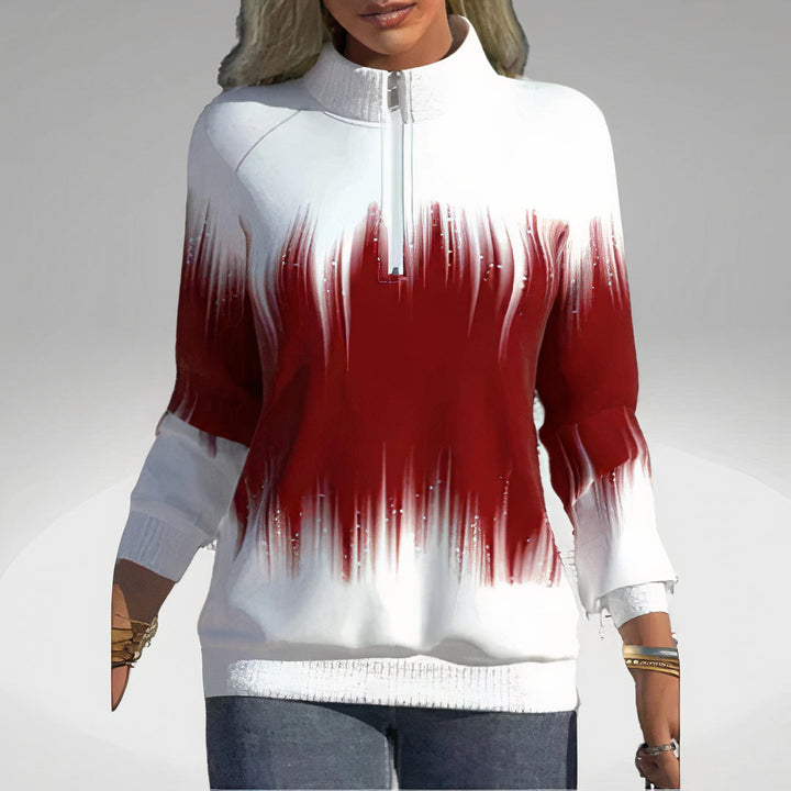 Dames Sweatshirt met Ritskraag – Elvira