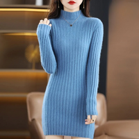 Knitted Autumn Dress with Turtleneck – Noëlle
