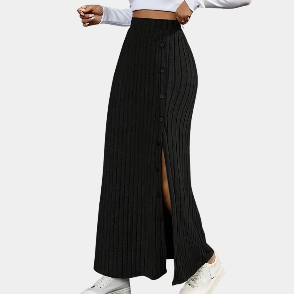 Geribbelde Maxi Rok – Selina