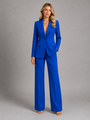 Women's Two-Piece Pantsuit with Blazer and Wide-Leg Pants 3