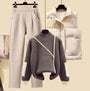 3-teiliges Damen-Herbstset mit Hose, Bodywarmer und Pullover – Amira
