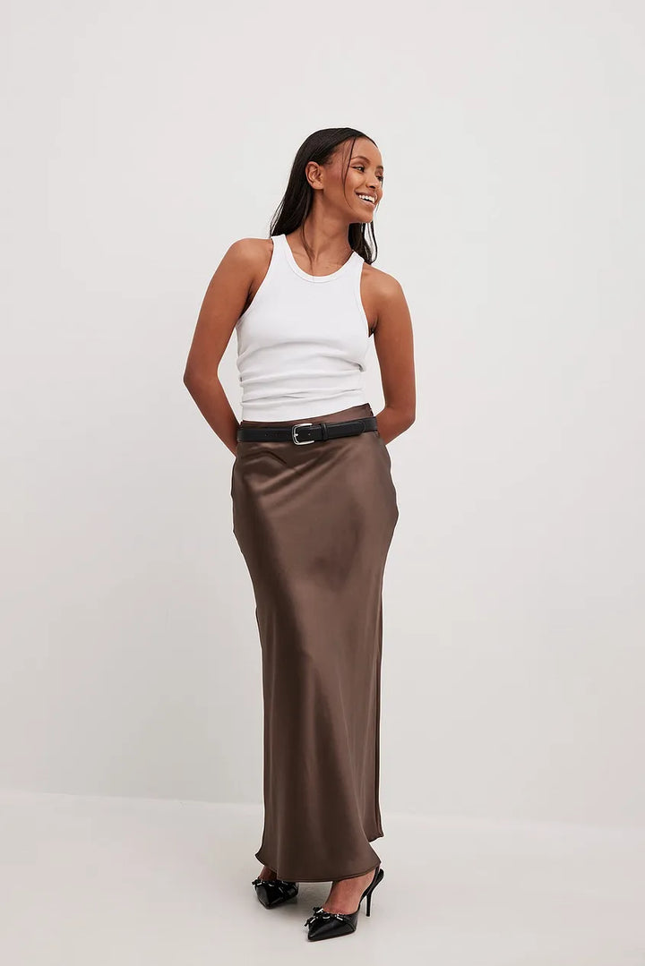 Satinrock mit hoher Taille – Elena