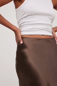 Hoge Taille Satijnen Rok – Leona