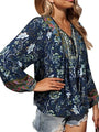 Vintage Boho Sommerbluse mit Blumenmuster und langen Ärmeln – Sana