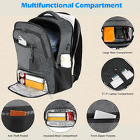 Waterdichte Laptop & Lunch Rugzak met USB Poort – Multi-Vak Reistas