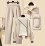 3-teiliges Damen-Herbstset mit Hose, Bodywarmer und Pullover – Amira