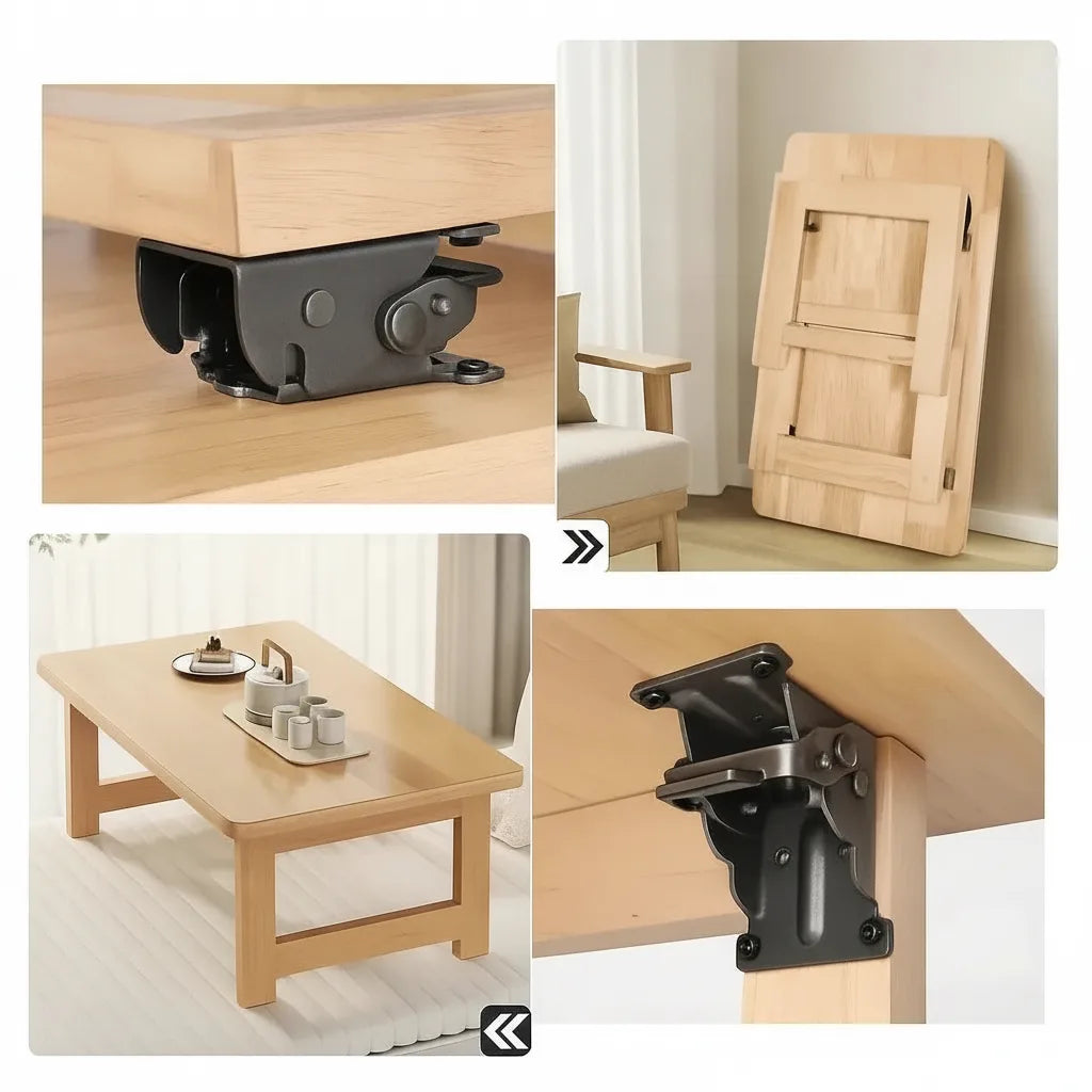 Folding Table Leg Brackets 90° Auto-Lock – Set of 2, Holds 225 kg 6