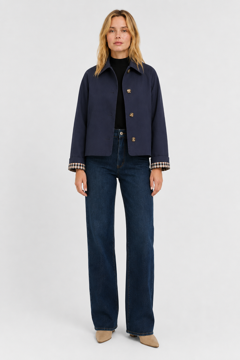 Women's Lightweight Jacket with Relaxed Fit and Vichy Lining 18
