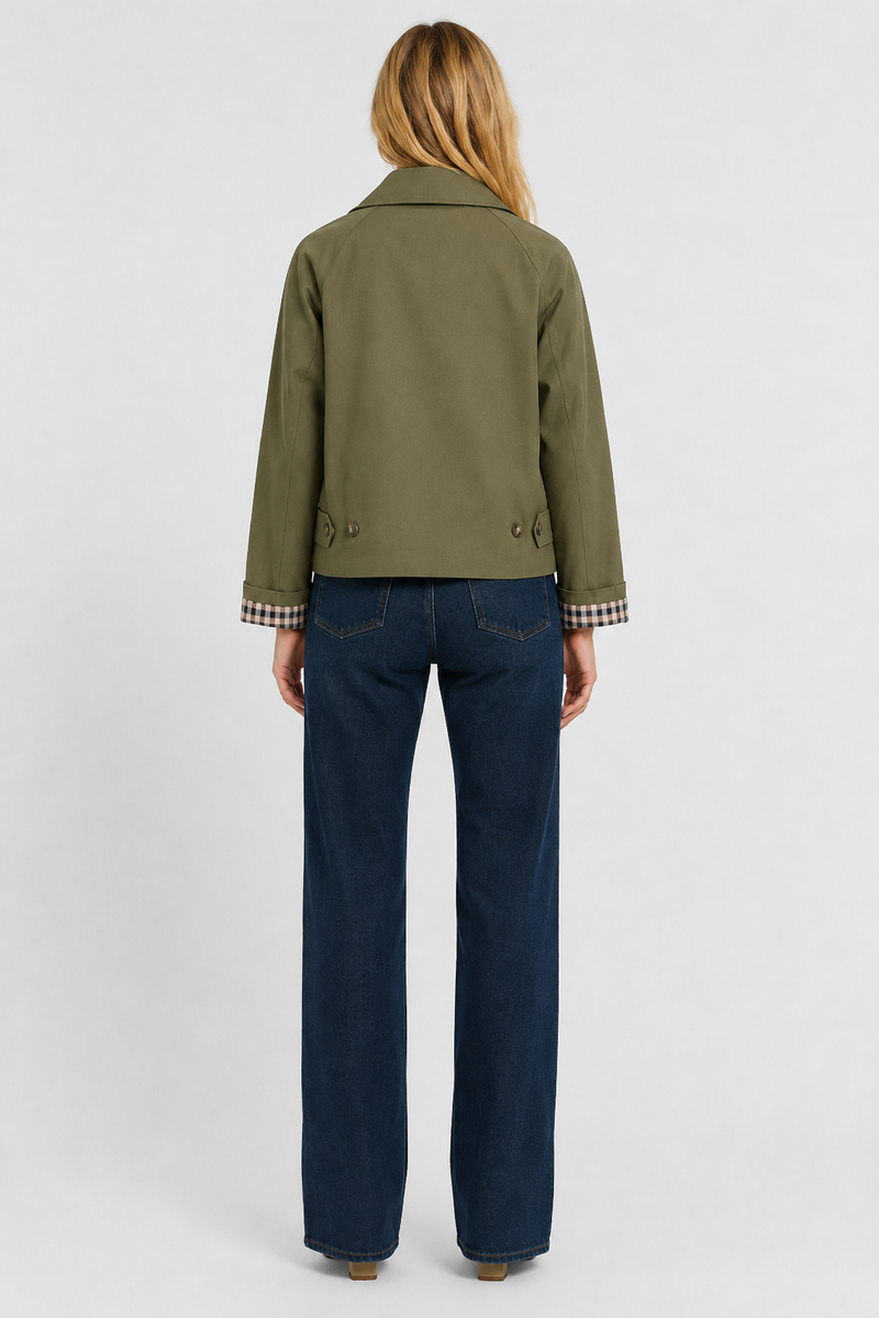 Women's Lightweight Jacket with Relaxed Fit and Vichy Lining 12