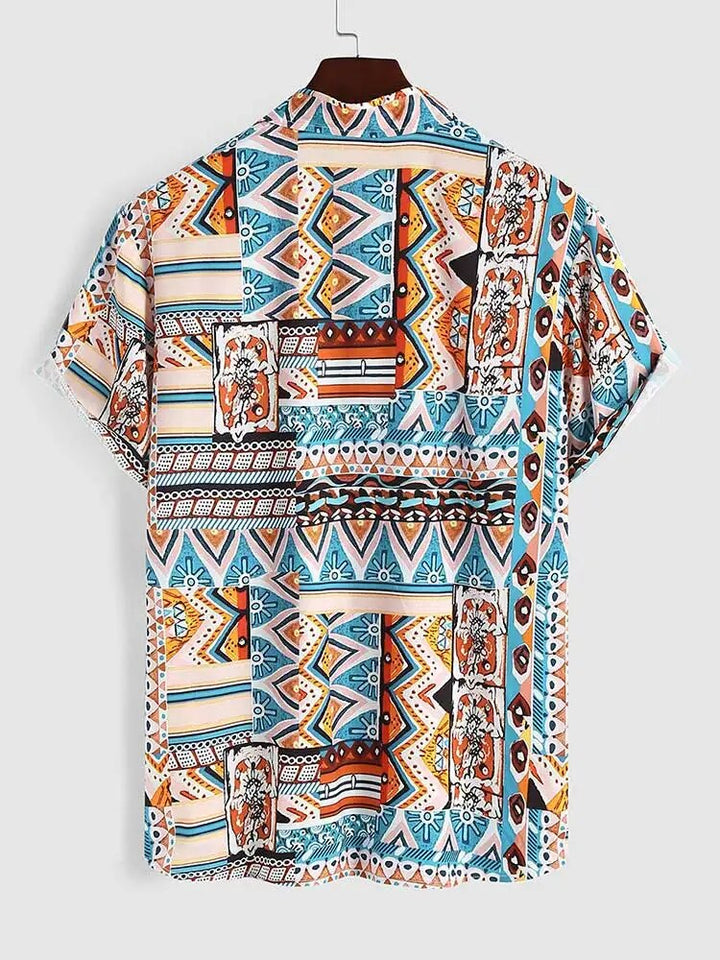 Zomers Dames Shirt met Etnische Print en Borstzak – Nova
