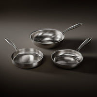 Hammered Titanium Stir-Fry Set with 1 Lid (8, 8 & 10 Inch) 1