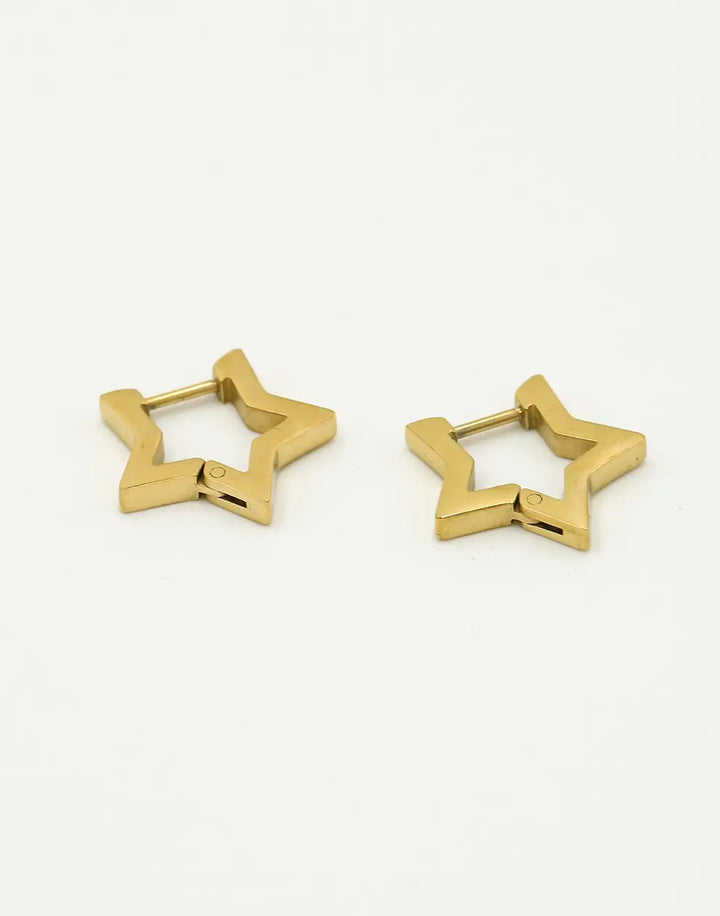 EAR RINGS STAR GOLD PLATED