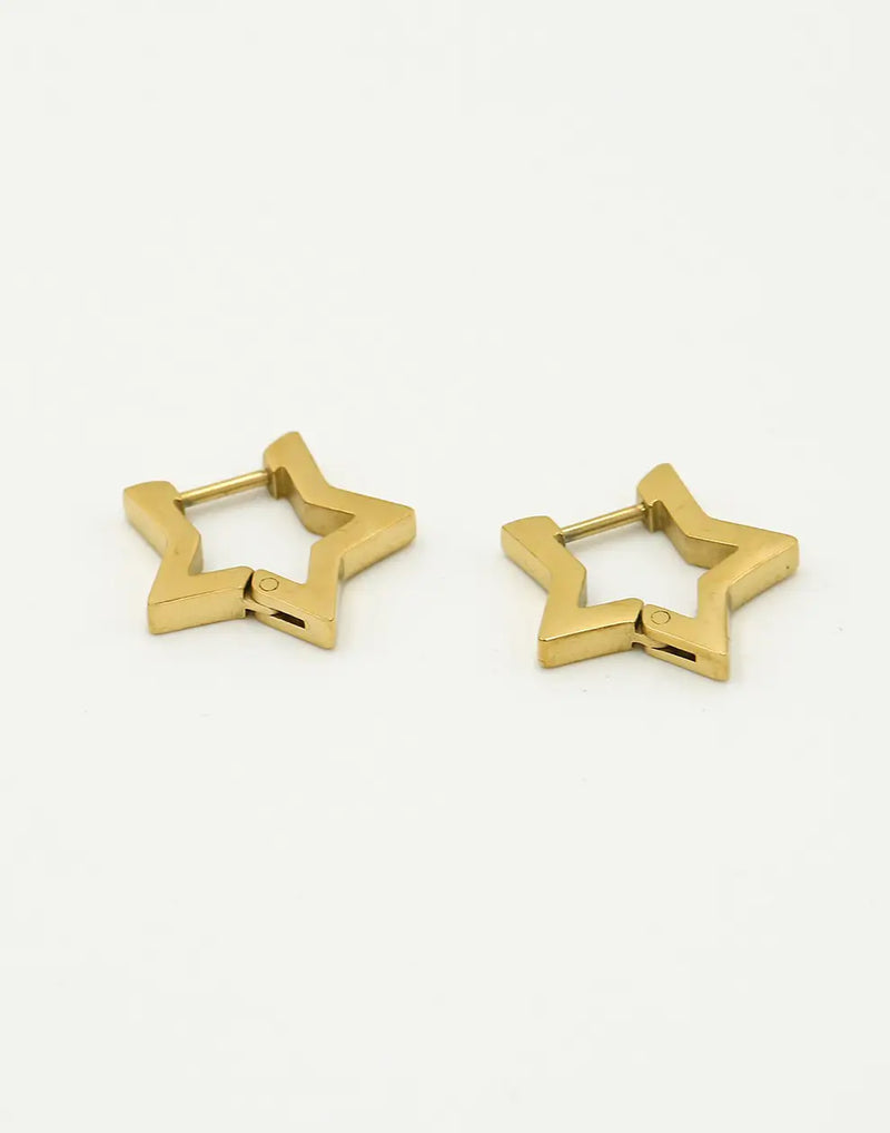 EAR RINGS STAR GOLD PLATED