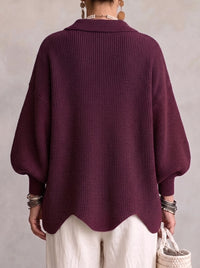 Oversized Collared Cardigan with Large Metal Buttons 4
