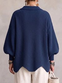 Oversized Collared Cardigan with Large Metal Buttons 2