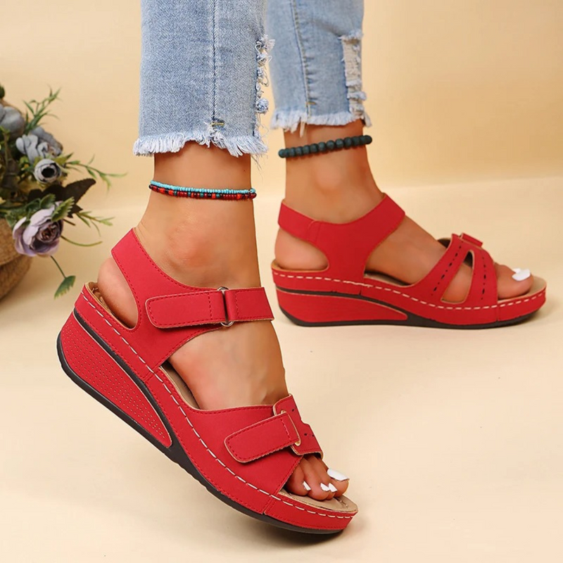 Keilabsatz orthopädische Sandalen | Schmerzlinderndes Schuhwerk