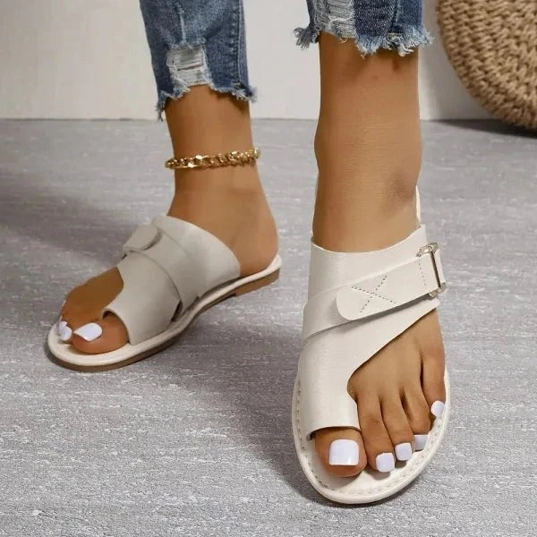 Orthopädische Damen-Ledersandalen mit Hallux-Valgus-Korrektur – Livia