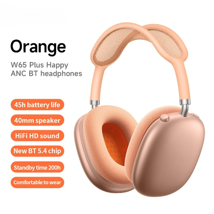 Over-Ear Wireless Headphones with ANC & Long Battery Life – W65 Plus-Gold-State of Style