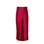 Satin-glänzender Damen-Midirock in A-Linie mit hoher Taille – Liora