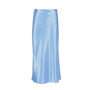 Satin-glänzender Damen-Midirock in A-Linie mit hoher Taille – Liora