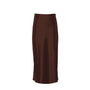 Satin-glänzender Damen-Midirock in A-Linie mit hoher Taille – Liora