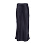 Satin-glänzender Damen-Midirock in A-Linie mit hoher Taille – Liora