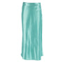 Satin-glänzender Damen-Midirock in A-Linie mit hoher Taille – Liora