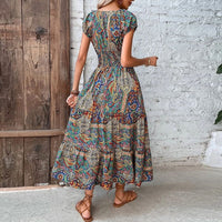 Luftiges Damen-Maxikleid mit Boho-Print & V-Ausschnitt - Nayeli