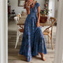 Luftiges Damen-Maxikleid mit Boho-Print & V-Ausschnitt - Nayeli