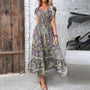 Luftiges Damen-Maxikleid mit Boho-Print & V-Ausschnitt - Nayeli
