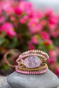 Golden Rose Quartz Bracelet - Amoria