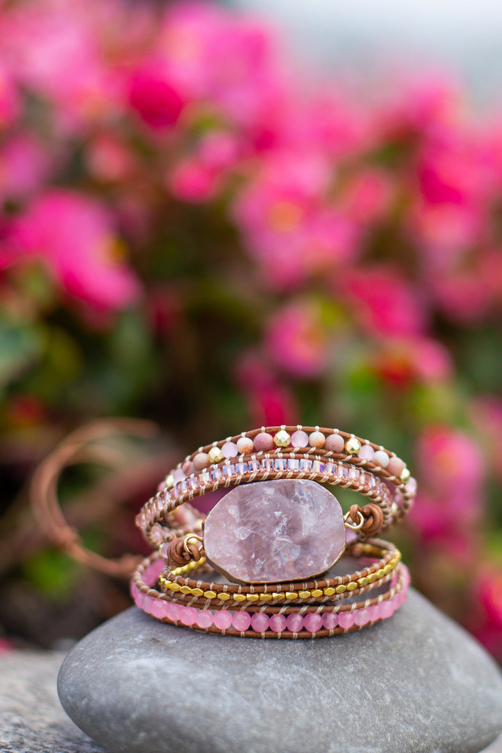 Golden Rose Quartz Bracelet - Amoria