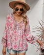 Vintage Boho Sommerbluse mit Blumenmuster und langen Ärmeln – Sana