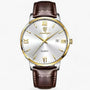 Luxuriöse Herrenarmbanduhr mit Lederband – Adrien
