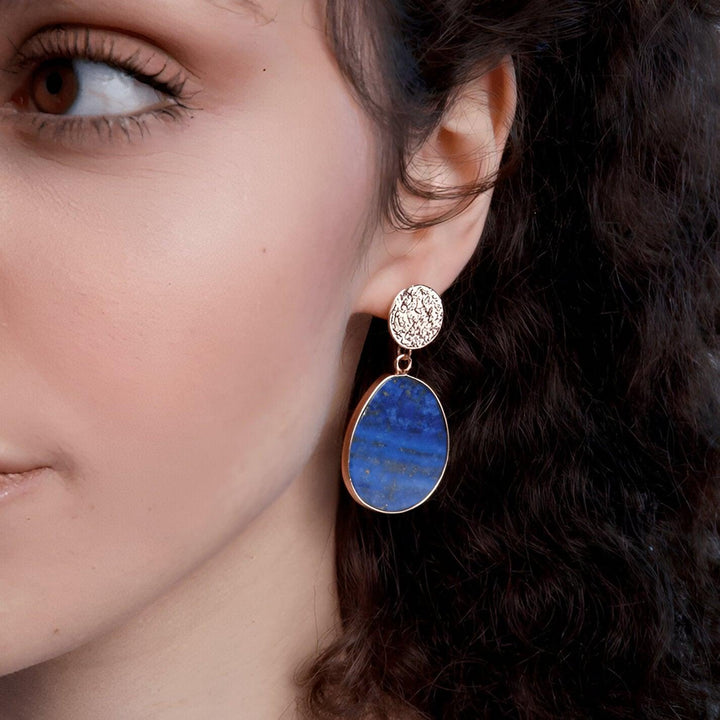 Stilvolle Lapislazuli und Tigerauge Ohrringe - Althea