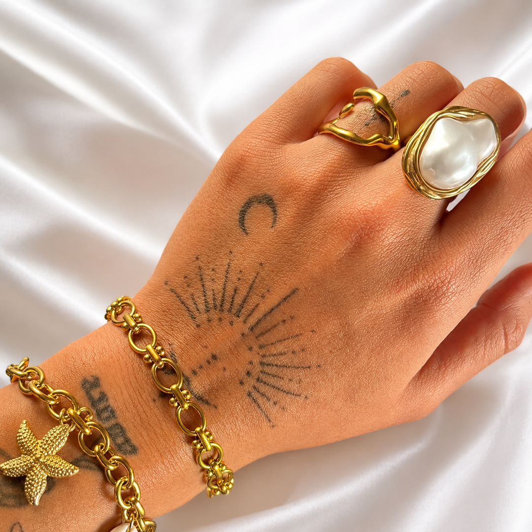 Drift Adjustable Open Ring – Organic Wave Design 4
