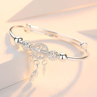 Verstellbares Dreamcatcher Armband aus 925 Silber - Lisa