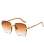 Trendige Vintage Randlose Sonnenbrille mit UV400-Schutz - Clea