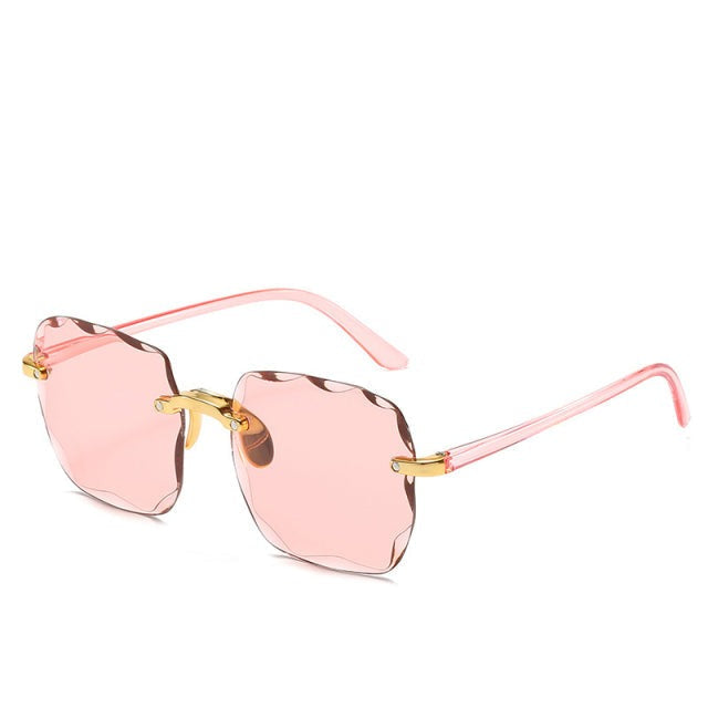 Trendige Vintage Randlose Sonnenbrille mit UV400-Schutz - Clea
