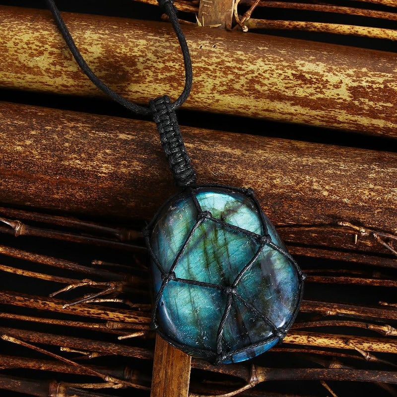 Mystieke Labradoriet Drakenhart Ketting - Aris