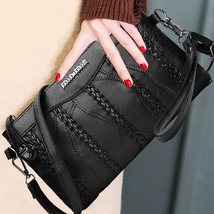 PU-Leder Damen Crossbody Clutch mit geräumigem Innenfach