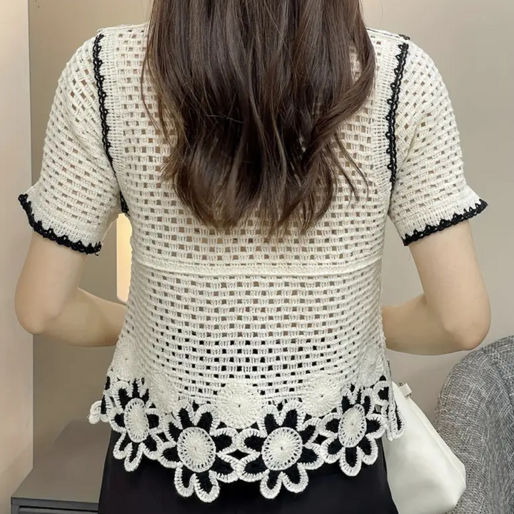 Trendy Opengewerkte Blouse voor Dames - Livia